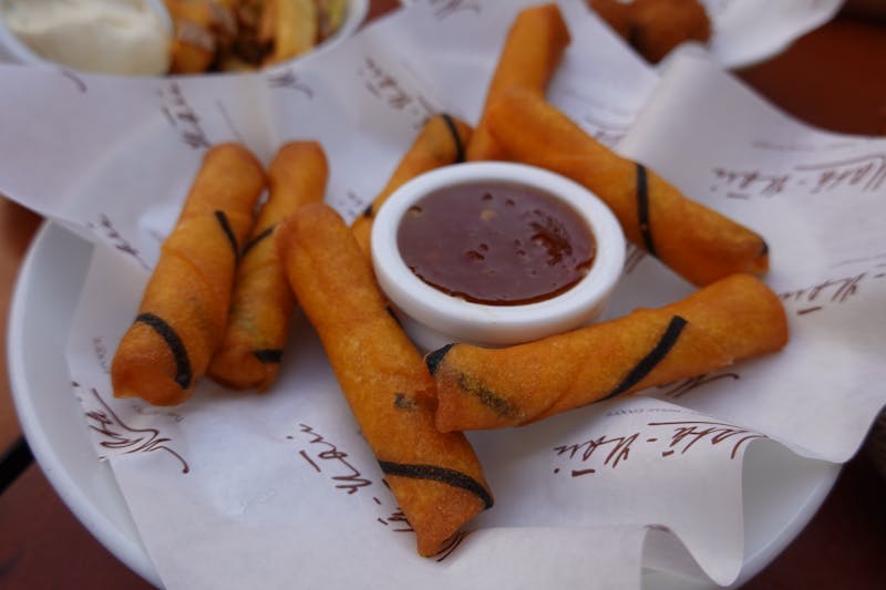 Warm churros with chocolate dipping sauce at Chuys